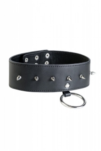 Ошейник с шипами и кольцом &quot;Theatre&quot; кожа, черный