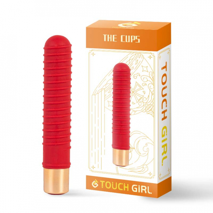 Вибратор рельефный "The Cups" супер мощный, красный 
