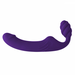 Безремневой страпон с вибрацией &quot;Double Rider Pro&quot; на дистанционном управлении, фиолетовый